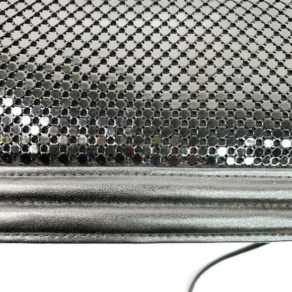 Vintage Whiting & Davis Metal Mesh Leather Clutch - Picture 8 of 9